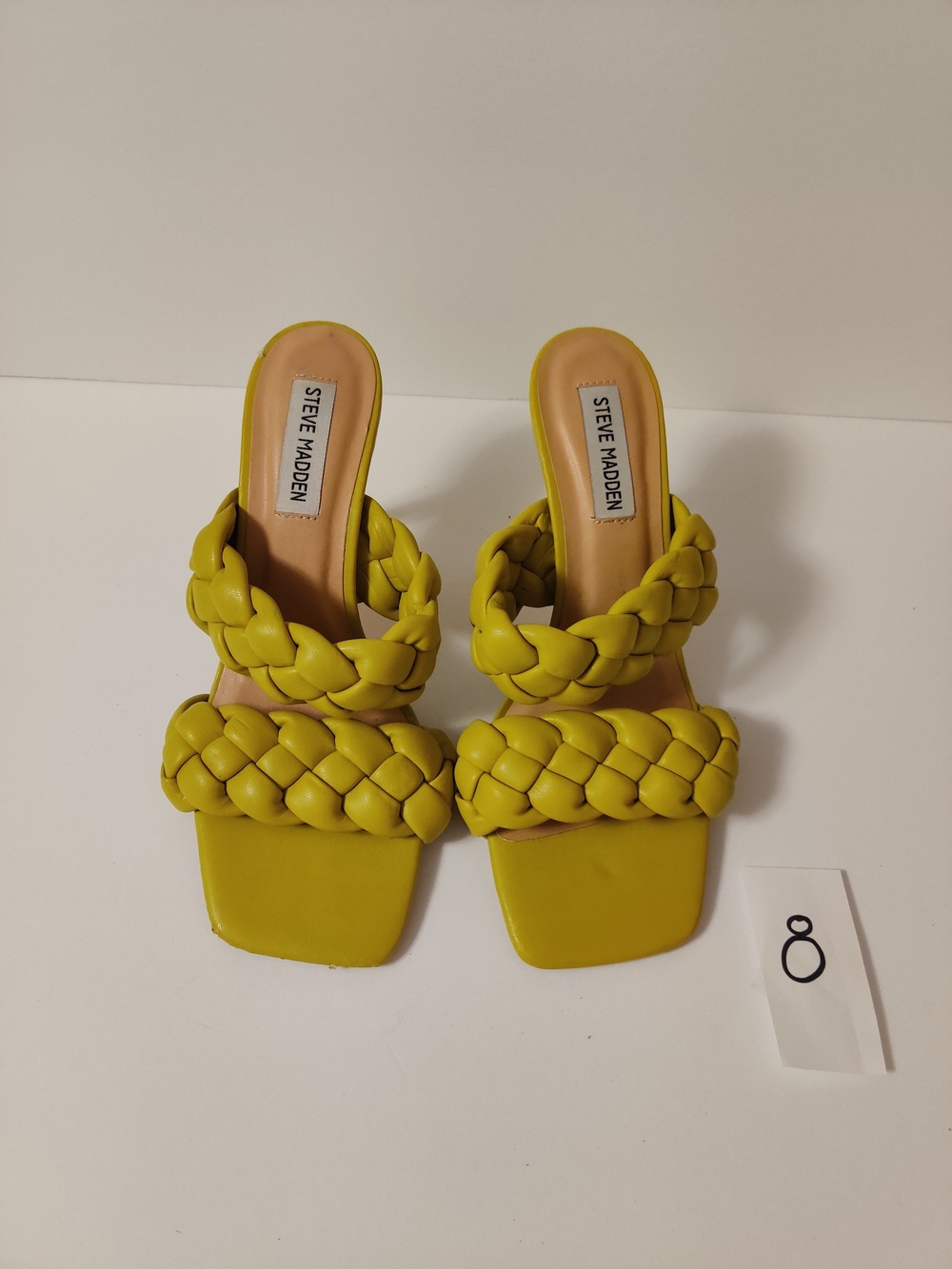 Steve Madden Braided Double-Strap Slide Sandals - Yellow